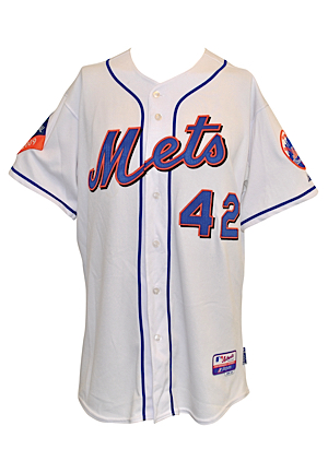 2009 Sandy Alomar Jr. New York Mets Jackie Robinson Day Coaches-Worn Home Jersey (MLB Hologram)