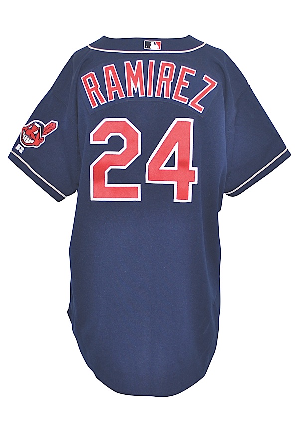 Lot Detail - Manny Ramirez 1999-2001 Cleveland Indians Professional Model  BP Jersey w/Medium Use
