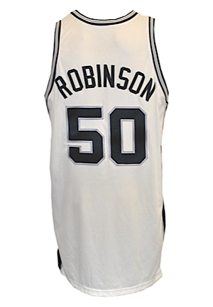 2001-02 David Robinson San Antonio Spurs Game-Used Home Jersey