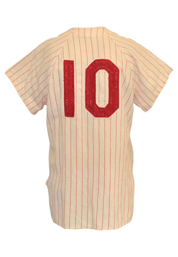 Lot Detail - 1964 Danny Cater Rookie Philadelphia Phillies Game-Used  Pinstripe Flannel Home Jersey