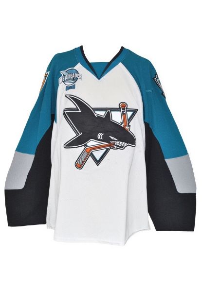 2009-10 Logan Couture Rookie AHL Worcester Sharks Game-Used White Jersey (Team LOA)