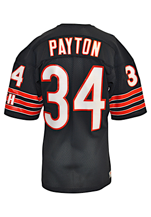 Mid 1980s Walter Payton Chicago Bears Game-Used Home Jersey (Pounded With Repairs)