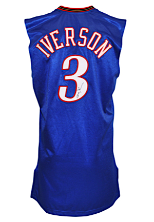 2005-06 Allen Iverson Philadelphia 76ers Game-Used & Autographed Home Jersey (JSA)