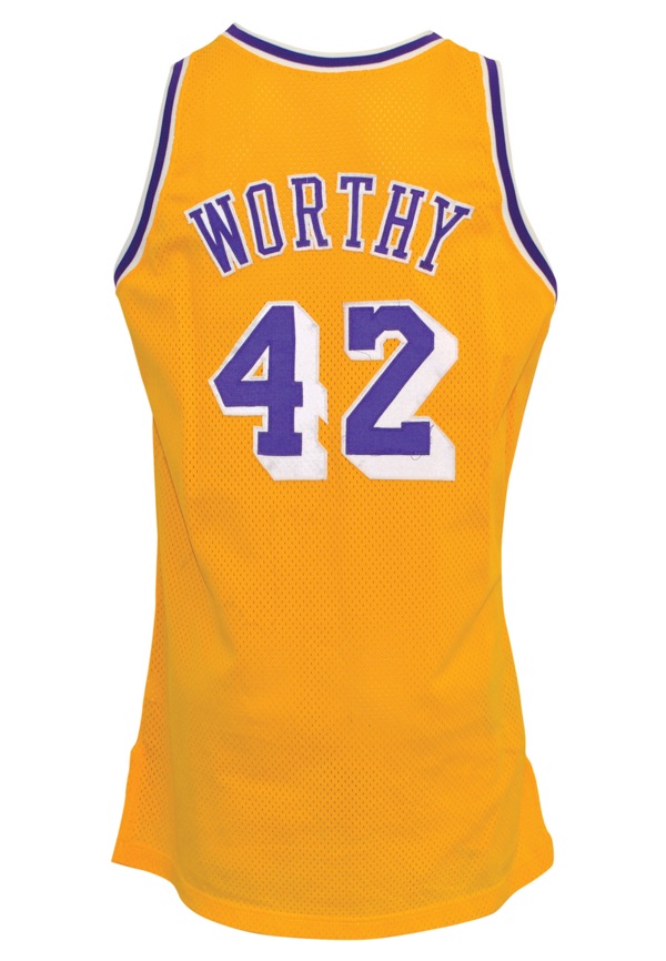 Lot Detail - 1992-93 James Worthy Los Angeles Lakers Game-Used Home Jersey