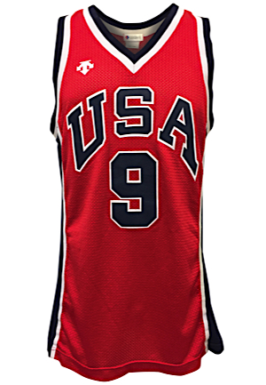1984 Michael Jordan USA Olympic Mens Basketball Game-Used Red Jersey (Only Known Photo-Matched Jordan Olympic Jersey & Earliest Fully Documented Career Example • Hobby Fresh)