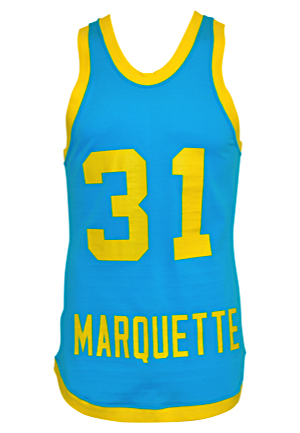 1975-76 Bo Ellis Marquette Warriors "Untucked" Game-Used Blue Jersey (Featured On ESPNs 30 for 30)