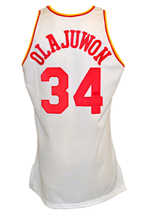 1994-95 Hakeem Olajuwon Houston Rockets Game-Used Home Jersey (Championship Season • NBA Finals MVP • Sourced From Equipment Managers Family)
