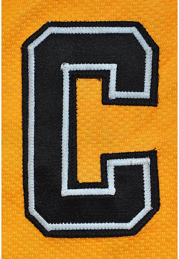BOSTON BRUINS CAPTAINS C PATCH FOR 1981-1995 BLACK JERSEY RAY BOURQUE 