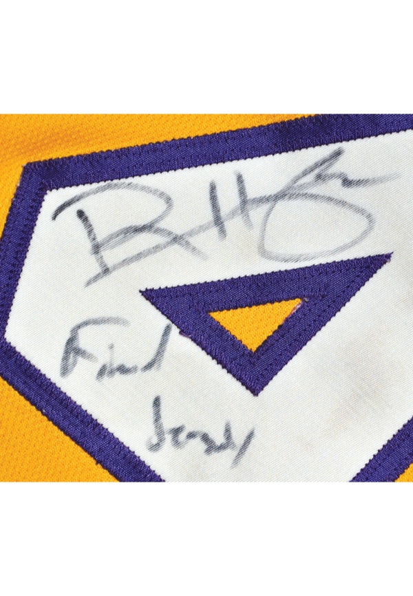 Lot Detail - 2001 Ron Harper Game Used and Signed Los Angeles Lakers NBA  Finals Jersey (Ron Harper LOA & JSA)