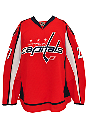 4/15/2011 Karl Alzner Washington Capitals NHL Playoffs Game-Used Home Jersey (Washington Capitals LOA)