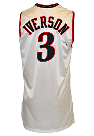2006-07 Allen Iverson Philadelphia 76ers Game-Used & Autographed Home Jersey (JSA)