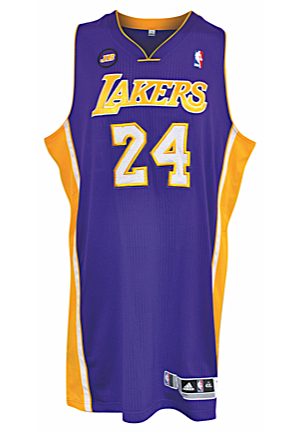 2012-13 Kobe Bryant Los Angeles Lakers Game-Used Road Jersey (Photo-Matched To Multiple Games Including A 31-Point Performance • Jerry Buss Memorial Patch)