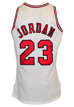 1995-96 Michael Jordan Chicago Bulls Game-Used & Autographed Home Jersey (Full JSA • Regular Season & NBA Finals MVP • Championship Season • Scoring Champion)