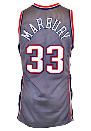 1999-00 Stephon Marbury New Jersey Nets Game-Used & Autographed Alternate Jersey (JSA)
