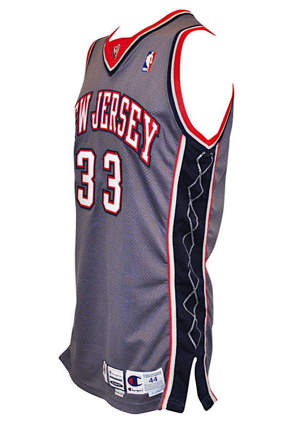 New Jersey Nets classic argyle pattern in the uniform's alternate colorway.  The 1999-2000 Stephon Marbury New Jersey Nets Alternate…