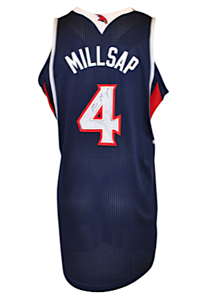 2013-14 Paul Millsap Atlanta Hawks Game-Used & Autographed Road Jersey (JSA)  