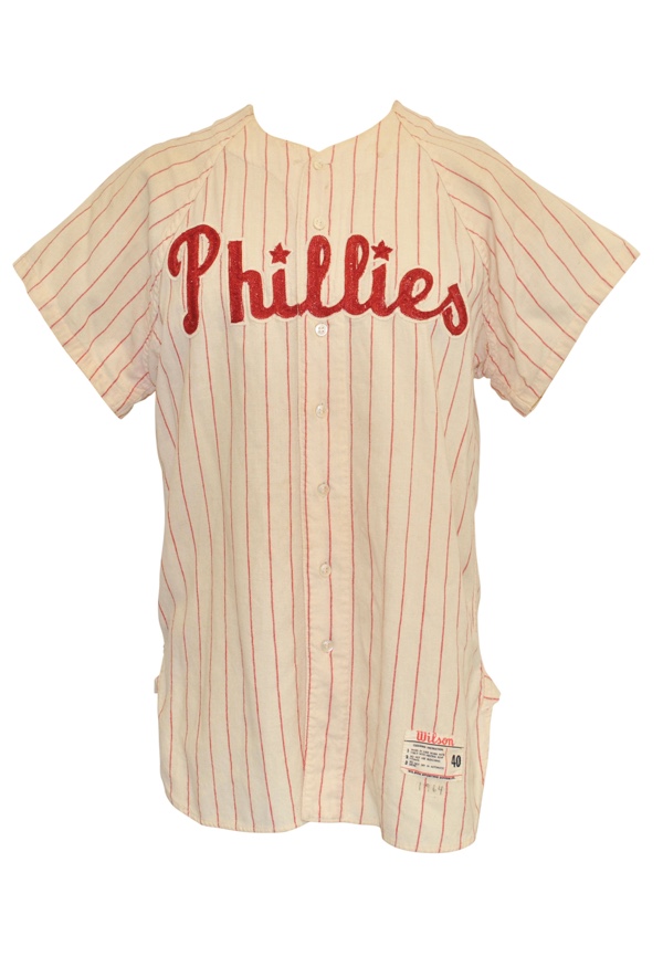 Lot Detail - Philadelphia Phillies Game-Used Flannel Items — 1970 Mike Ryan  Road Pants, 1970 Bayless Road Jersey & 1969 John Sullivan Road Jersey (3)