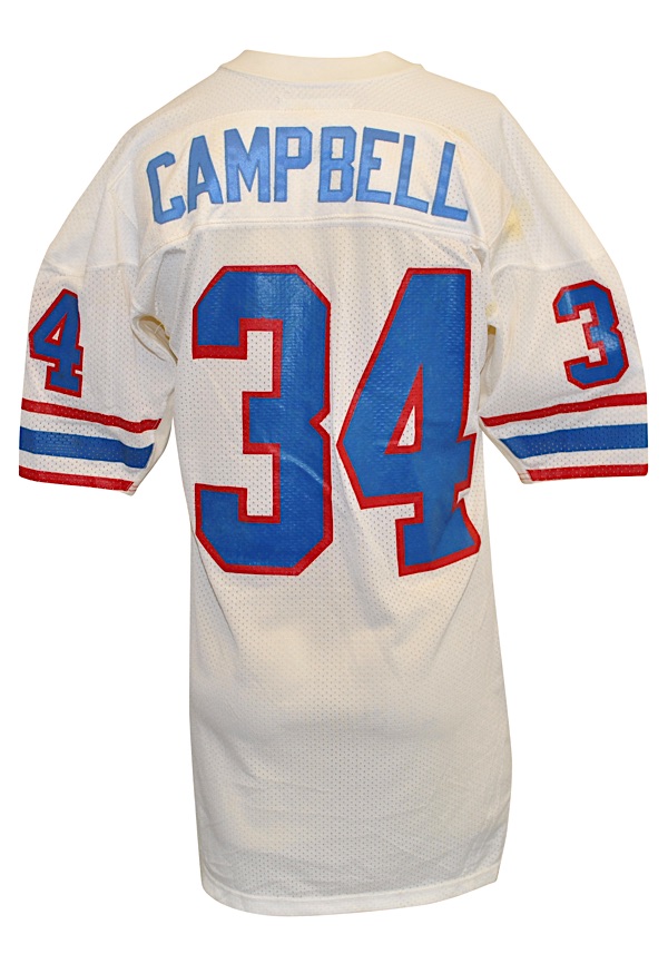 Earl Campbell 34 Houston Oilers White Football Jersey — BORIZ