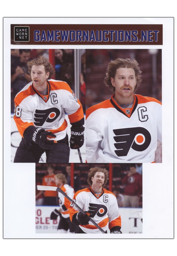 2013-14 Claude Giroux Philadelphia Flyers Game Worn Jersey - Photo Match –  Team Letter