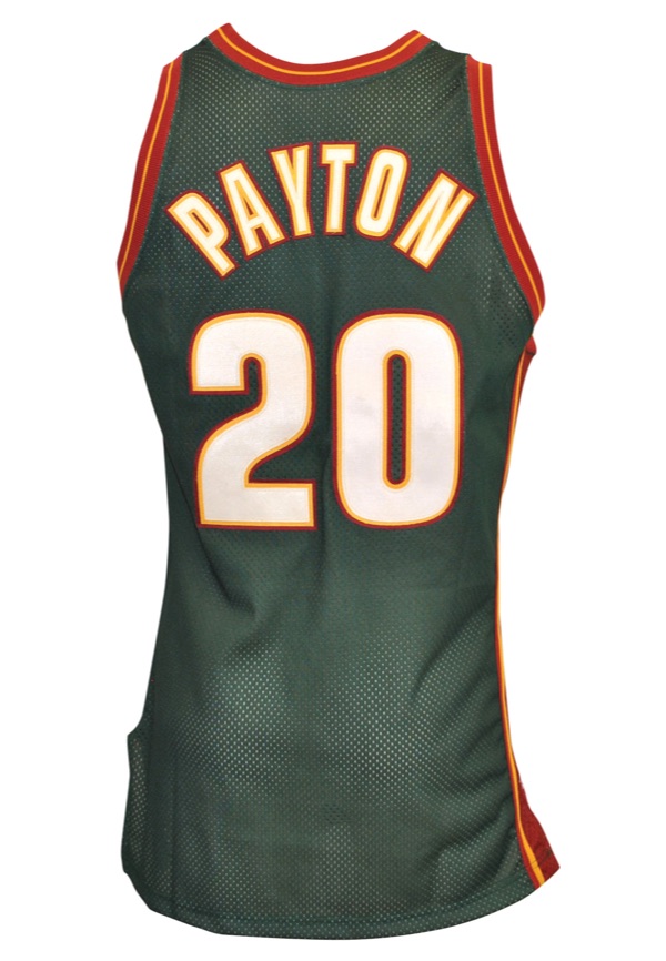 1996-97 Gary Payton Game Worn, Signed Seattle Supersonics Jersey., Lot  #82999