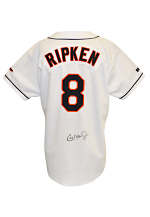 Cal Ripken Jr. Baltimore Orioles Autographed Game Display Home Jersey (JSA)