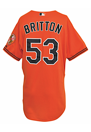 10/3/2015 Zach Britton Baltimore Orioles Game-Used Home Jersey (MLB Hologram)