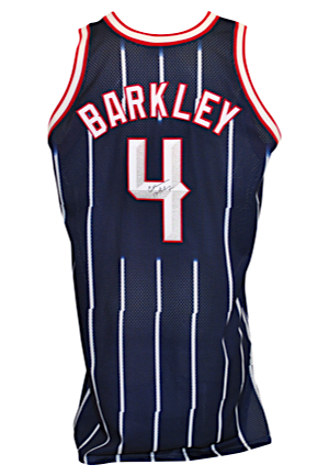 1999-00 Charles Barkley Houston Rockets Game-Used & Autographed Road Jersey (Final Season • JSA)