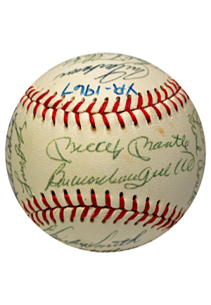 1967 New York Yankees Team Signed OAL Baseball (JSA)