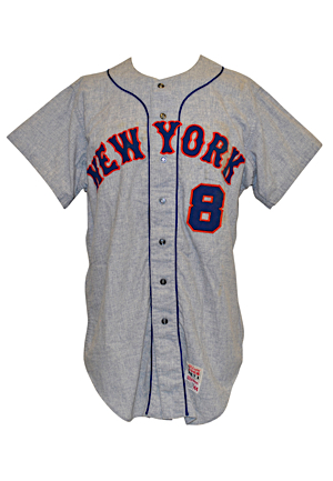 1968 New York Mets Yogi Berra Coaches Display Road Flannel Jersey