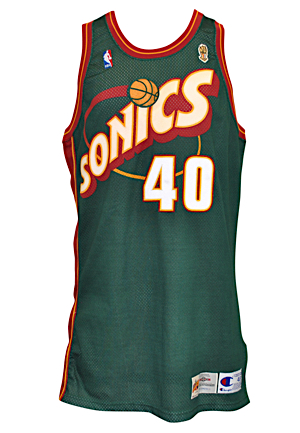 1995-96 Shawn Kemp Seattle Supersonics Game-Used Road Jersey (Prepped For NBA Finals)