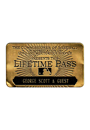George Scott MLB Lifetime Gold Stadium Pass