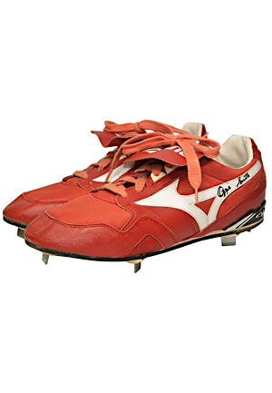 Early 1990s Ozzie Smith St. Louis Cardinals Game-Used & Autographed Cleats (Full JSA LOA)