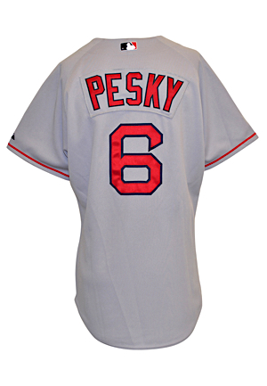 2008 Johnny Pesky Boston Red Sox Team-Issued Road Jersey