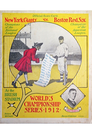 1912 New York Giants Vs Boston Red Sox Brush Stadium World Series Program