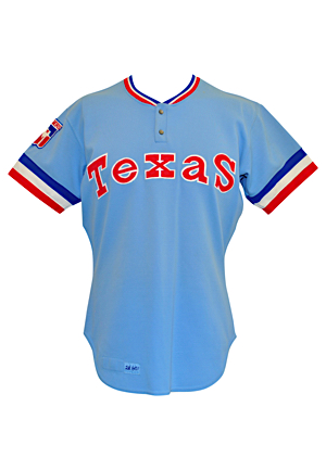1980 Sparky Lyle Texas Rangers Game-Used Light Blue Jersey
