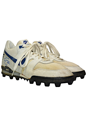 Late 1980s Phil Simms New York Giants Game-Used & Autographed Turf Cleats (JSA)