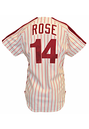 1979 Pete Rose Philadelphia Phillies Game-Used & Autographed Pinstripe Home Uniform (2)(JSA • Photo-Matched • Roses First Phillies Shirt Ever Issued)