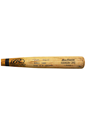 2009 Robinson Cano New York Yankees Game-Used & Autographed Bat (JSA • PSA/DNA Pre-Cert • Championship Season)