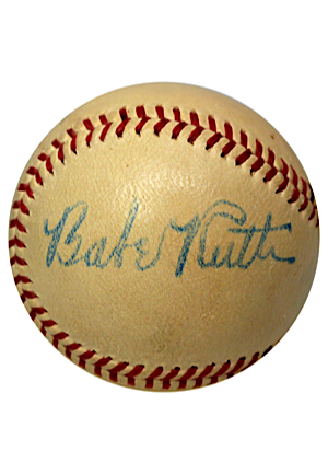 High Grade Babe Ruth & Early Wynn Dual Autographed OAL Baseball (Full JSA • PSA/DNA Encapsulated • Great Source)