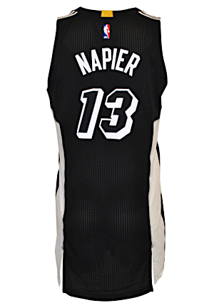 1/20/2015 Shabazz Napier Miami Heat Game-Used "Black Tie" Alternate Home Jersey (NBA LOA)