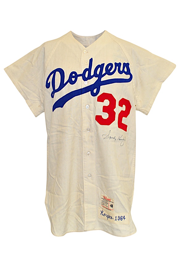 Lot Detail - 1964 Sandy Koufax Los Angeles Dodgers Game-Used & Autographed  Home Flannel Jersey (Full JSA • Originally Sourced From Koufax •  Magnificent All-Original Condition)