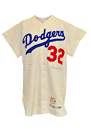 1964 Sandy Koufax Los Angeles Dodgers Game-Used & Autographed Home Flannel Jersey (Full JSA • Originally Sourced From Koufax • Magnificent All-Original Condition)