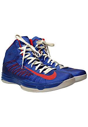 1/12 & 1/17/2013 Greg Monroe Detroit Pistons Game-Used & Autographed Sneakers (JSA)