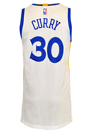 2015-16 Stephen Curry Golden State Warriors Game-Used Home Jersey (MVP Season)