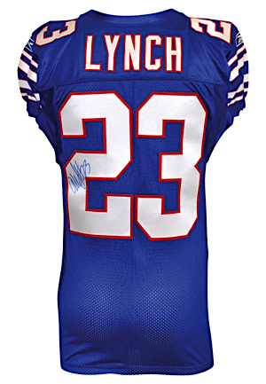 2009 Marshawn Lynch Buffalo Bills AFL Legacy Series Game-Issued & Autographed Home Uniform (2)(JSA)