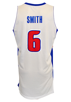 2013-14 Josh Smith Detroit Pistons Game-Used Home Jersey