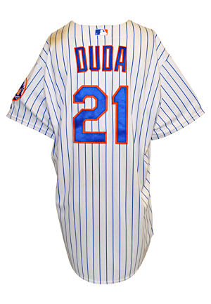 10/4/2015 Lucas Duda New York Mets Game-Used Pinstripe Home Jersey (MLB Hologram)