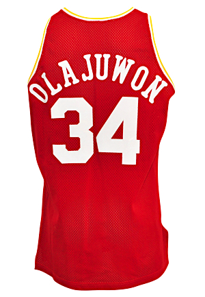 1993-94 Hakeem Olajuwon Houston Rockets Game-Used Road Jersey (Championship Season • Photo-Matched)