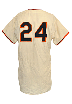 Early 1970s Willie Mays San Francisco Giants Salesman Sample Home Flannel Uniform (2)