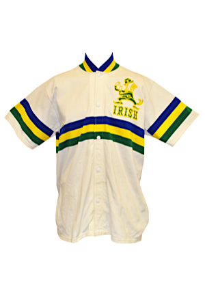 NCAA Basketball Salesman Sample Items — Late 1970s Notre Dame Fighting Irish Home Uniform With Warm-Up Jacket & Late 1980s Georgia Tech Yellow Jackets Uniform (5)